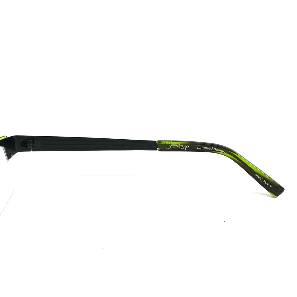 J.F. Rey Eyeglasses Frames JF2550 0040 Matte Black Green Horn Half Rim 55-19-140